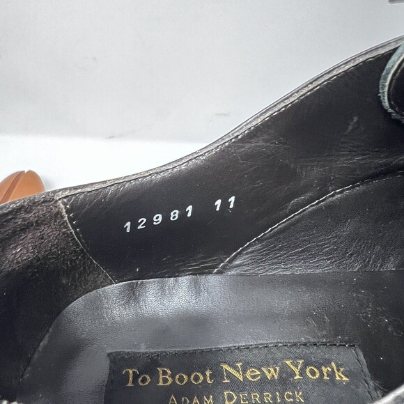 To Boot New York Shoes Mens 11 Adam Derrick Black Leather Oxford Cap Toe Dress - Picture 12 of 12